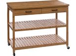 Scaffale Da Cucina Su Rotelle, Bambù, 108 X 60 X 90 Cm