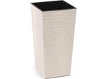 Vaso Da Fiori Lamela Vaso Da Fiori Finezia Eco Wood Dluto - Dentellato, 30 X 30 Cm, Altezza 57 Cm, Bianco