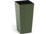 Vaso Da Fiori Lamela Vaso Da Fiori Finezia Eco Wood Dluto - Dentellato, 30 X 30 Cm, Altezza 57 Cm, Verde