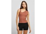 DáMské TíLko Urban Classics Donna Top Asimmetrico A Costine Terracotta - 4XL