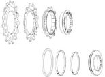 Set Di Anelli Pignone Sram PG-1231 11-12-13 Denti, Incl. Anello Di Bloccaggio