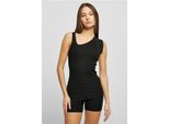 Urban Classics - Top Asimmetrico A Costine Da Donna, Nero - Xs
