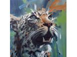 Frank Pretorius - Leinwanddruck, Leopard PM6264 (60 Cm X 60 Cm) (Blau/Weiß/Schwarz)