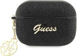 Guess Guap2Glgshk Airpods Pro 2 (2022/2023) Cover Czarny/Nero Glitter Flake 4G Charm