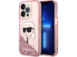 Karl Lagerfeld Klhcp14Llnkhcp Custodia Rigida Per Iphone 14 Pro 6.1 Rosa/Rosa Glitter Karl Head