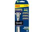 Wilkinson Sword Hydro 5 Protezione Della Pelle Per Gli Uomini Gel Idratante E Manico Del Rasoio Di Precisione 4 Ricariche Di Lame Set Da 4 Pezzi