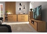 Set Da Soggiorno Naxos 4 Pezzi Rovere Artigianale Nero Opaco Pensile