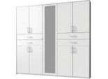 Armadio Taiga Ad Ante Battenti 225X58X210Cm Bianco 9 Ante