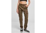 Urban Classics - Donna Pantaloni Utility In Twill Di Cotone Oliva - 27