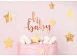 Cake Topper Oh Baby / Nascita 25 Cm Oro Rosa