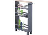 Kesper Scaffale Su Ruote 50 X 15 X 79 Cm Nero 24856