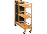 Kesper Scaffale Su Ruote Con Cestino Per Bottiglie, 78 X 20 X 68 Cm, Bambù Kesper 24857
