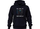 Ci Vediamo Nel Valhalla Teschio Vichingo MjöLnir Rune Mitologia Felpa Con Cappuccio Unisex, Navy, Xl