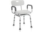Sgabello Da Doccia Jopassy Sgabello Da Bagno Sedia Da Doccia Regolabile In Altezza Fino A 136 Kg Sedile Da Bagno Antiscivolo Con Braccio E Schienale +360° Ruotabile