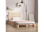 The Living Store Letto In Legno Massiccio 100X200 Cm Pino