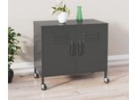 The Living Store Armadio Portaoggetti Antracite 60X35X56 Cm In Acciaio