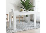 The Living Store Tavolo Da Pranzo Bianco 120X60X76 Cm Materiale Legno