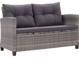 Syfax™ Divano Da Giardino 2 Posti Con Cuscini Grigio 124 Cm Polyrattan