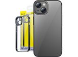 Baseus Glitter Transparent Case And Tempered Glass Set For Iphone 14 Plus (Black)