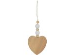 Decorazione Da Appendere Cuore, Set Di 2, Bianco/Naturale