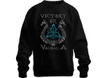 Vittoria O Valhalla Vegvisir Bussola Runica Lupi Vichinghi Nodo Felpa Unisex Pullover, Nero, S