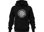 Vegvisir Viking Compass Nordic Runic Circle Protection Symbol North Unisex Hoodie Felpa Con Cappuccio, Nero, L
