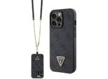 Guess Guhcp13Lp4Tdscpk Iphone 13 Pro / 13 6.1 Czarny/Black Custodia Rigida Crossbody 4G Logo In Metallo
