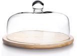 Alzata Per Torta Ibili-Borosilicate, Bambù/Vetro Borosilicato, 30X20 Cm, Marrone