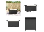 Vidaxl Panca Da Giardino Con Cuscini Nero 116X46X57 Cm Poly Rattan - Panca Da Giardino - Panche Da Giardino - Panca Da Giardino - Panca Da Esterno