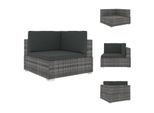 Vidaxl Divano Modulare Angolare 1 Pz. + Cuscini In Rattan Grigio - Elementi Per Divani Da Giardino