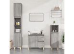 Syfax™ Armadietto Bagno Grigio Sonoma 30X30X190Cm In Legno Multistrato