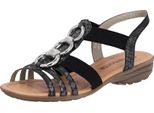 Remonte Scarpe Da Donna Sandali Piatto Nero Tempo Libero, Numero Di Scarpe: 38 Eu