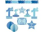 Amscan - Set Di Decorazioni "International"", 1° Compleanno Confezione Da 10 - Carta SG30430 (Taglia Unica) (Blu)"
