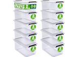 Deuba® 10X Contenitore Trasparente 2L Con Coperchio Bpa Free Scatole Impilabili Scatola Organizer Cucina Congelatore Contenitori Plastica Box Frigo