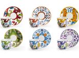 Excelsa Set Di 6 Tazze Da Espresso Con Piattini Lisbona In Porcellana 7 Cl Colorata