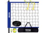 Vevor Rete Da Pallavolo Regolabile In Altezza, 9,7 X 2,4 M Rete Da Pallavolo Da Spiaggia Portatile, Rete Da Pallavolo Blu Rete Da Pallavolo Pieghevole Con Pallavolo E Borsa Da Trasporto, Per Giardino, Spiaggia