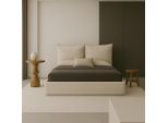 Gutto Letto Imbottito Su Misura Glammy 200X200 Rete A Doghe Metalliche Tessuto Velluto Beige Velvett Con Rete E Contenitore
