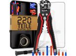 Monzana Pinza Spelafili 3In1 Set 220 Pezzi Con Scatola Accessori 0,2-6Mm² Acciaio Spelacavi Automatico Strumento Per Crimpare Cavi
