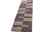 Tappeto A Pelo Alto Gala Taupe 80 X 250 Cm