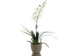 Gasper Composizione Di Orchidee Bianche In Vaso Nero 45 Cm - Fiori Artificiali