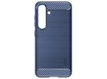 Avizar, Custodia Protettiva Flessibile Per Samsung Galaxy S24 / S25, Effetto Carbonio, Blu Scuro