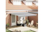 Vidaxl Tenda Manuale Con Led Antracite E Bianco 400X300 Cm