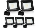 Tolletour Faro Da Costruzione A Led 5X 10W 3000/4000/6502K Faro Fled Faro Da Esterno Faretto Da Esterno