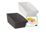 Set Di 2 Scatole Per Zuppa Novaliv - 25 X 12 Cm Bianco E Grigio Antrazite - Scatola Per Spezie - Sistema Di Organizzazione Per Cassetti - Conservazione E Organizzazione Degli Ingredienti Per Condire E Cucinare