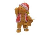 Ciondolo Natalizio Clayre & Eef Gingerbread Man 6X4X9 Cm In Poliresina Marrone