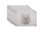 Set Di 6 Tovagliette Clayre & Eef 48X33 Cm Cervo In Cotone Beige