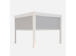 Pergola Bioclimatica 3X3M In Alluminio V2 + 2 Tende Da 3M, Bianco
