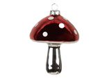 Ornamento Natalizio Clayre & Eef A Fungo Ø 7X9 Cm In Vetro Rosso
