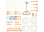 Umu® Set Da Pranzo Per Bambini In Legno 28 Pezzi - Set Da Pranzo Per Bambini Da 2, 3, 4 E 5 Anni