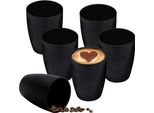 1.06 Tazza Da Caffè In Porcellana 340Ml - Set Di 6 - Colore: Nero / Senza Manico